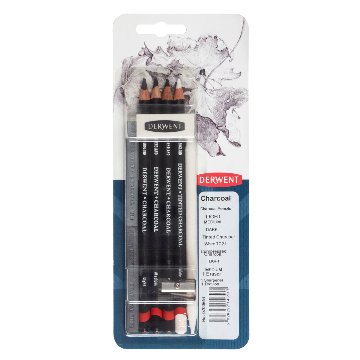 Derwent - Mixed Media Blister 8 Piece - Charcoal Pencil