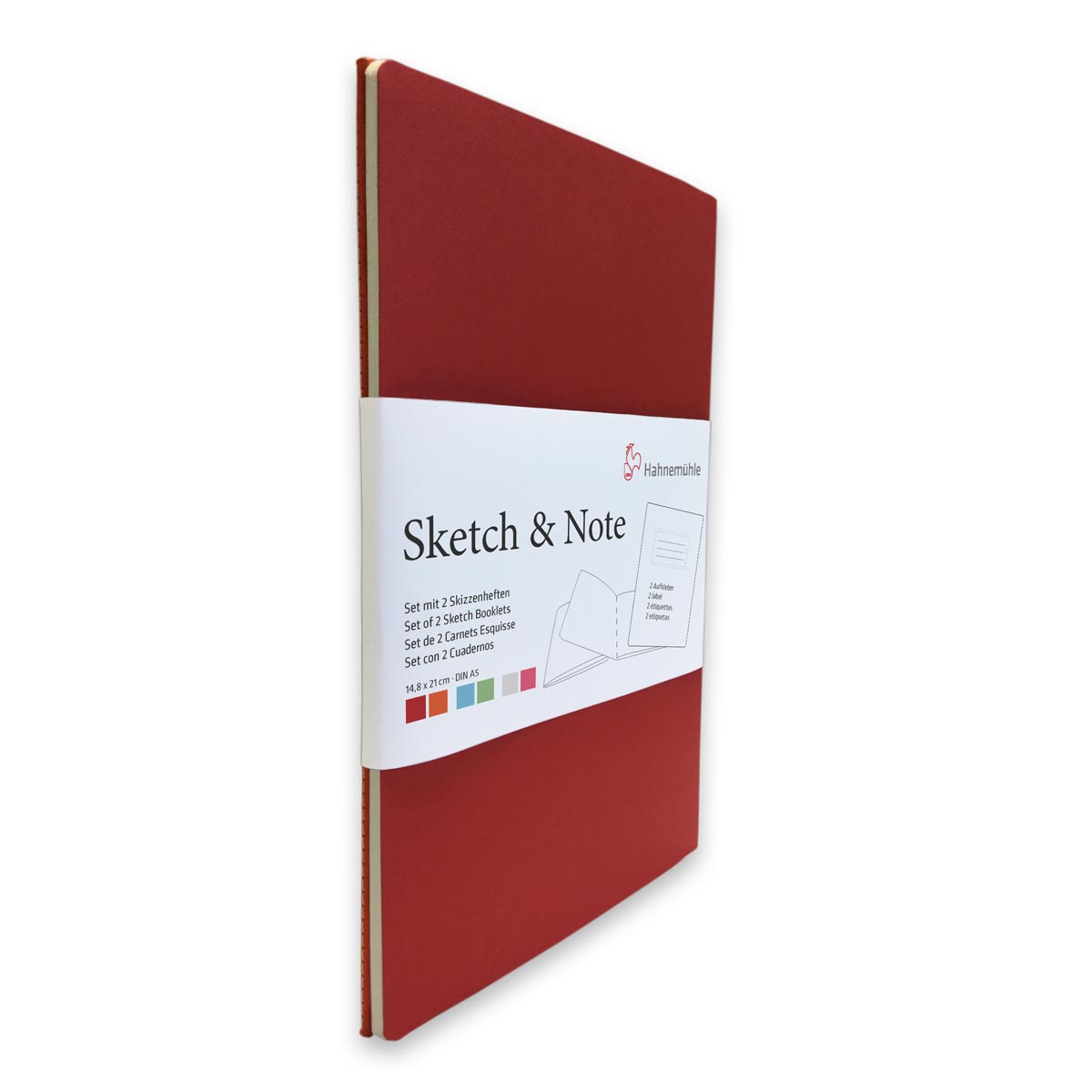 Hahnemuhle - 2x Sketch and Note Pads 125gsm Red & Orange A5