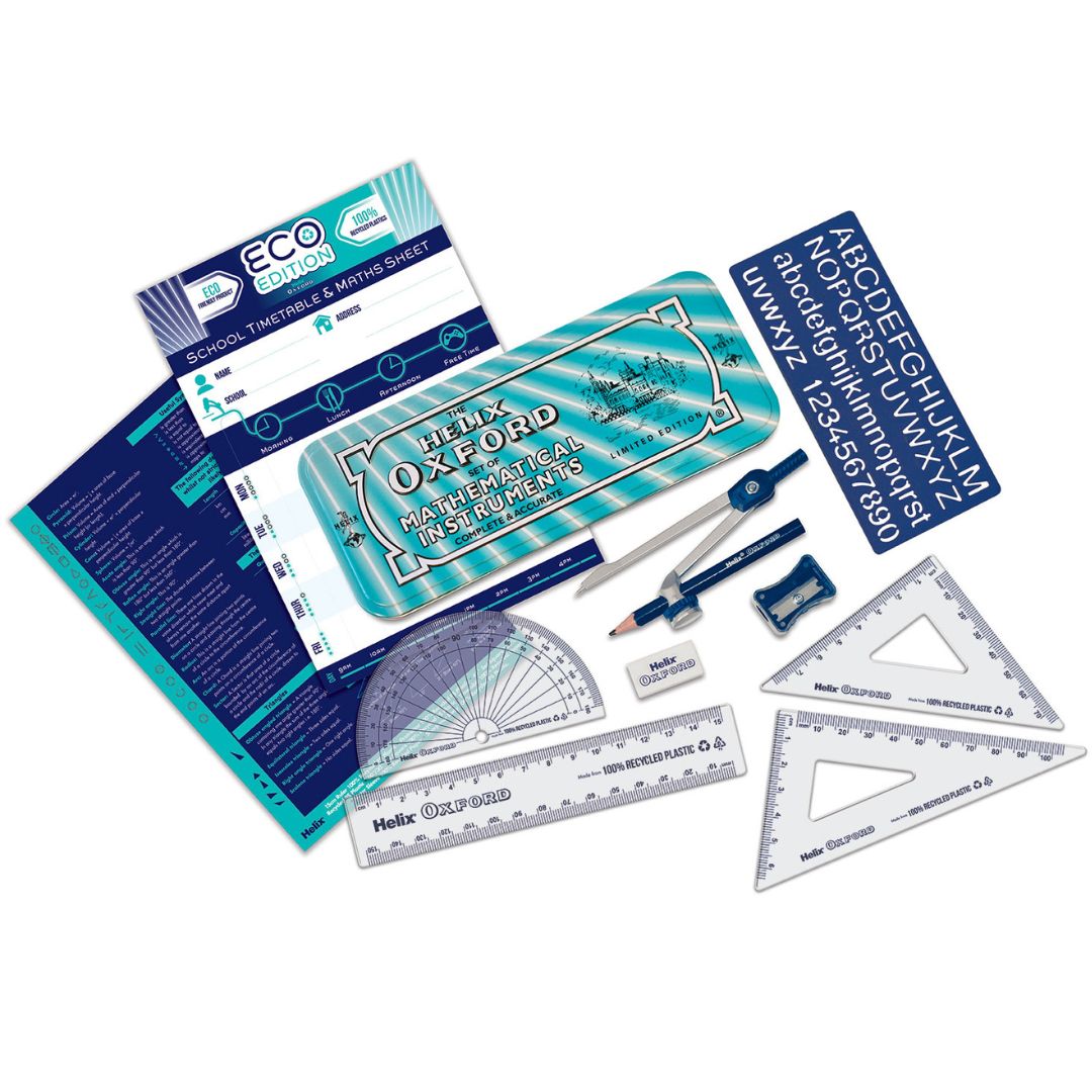 Set Di Geometria Matematica Oxford In Latta – Originale, Nuovo, Con Astuccio Metallico