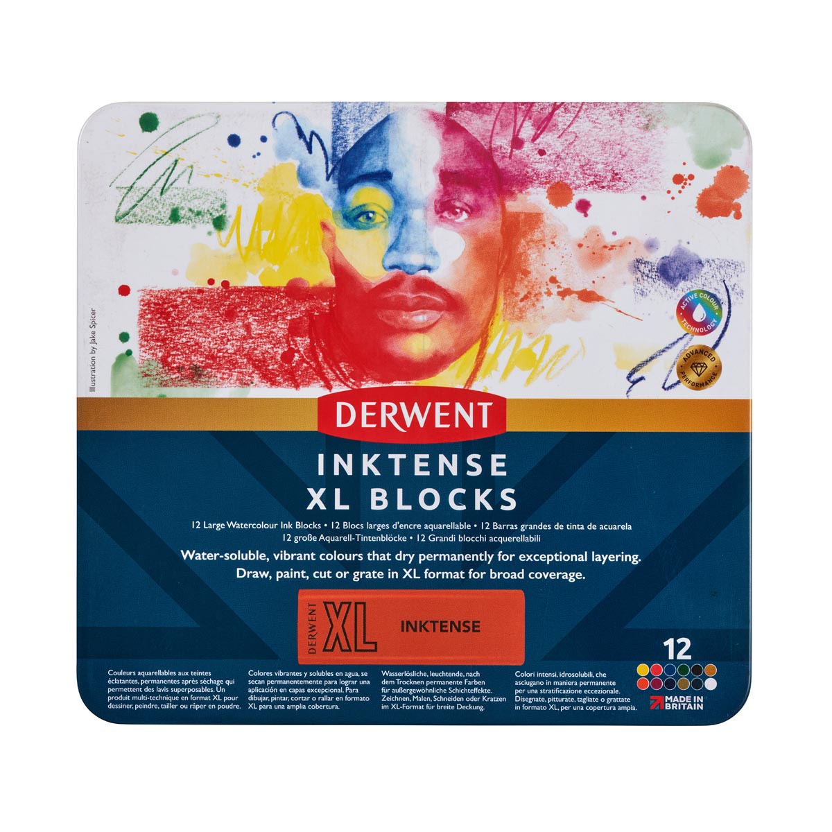 Derwent - Inktense XL Blocks - 12 Tin