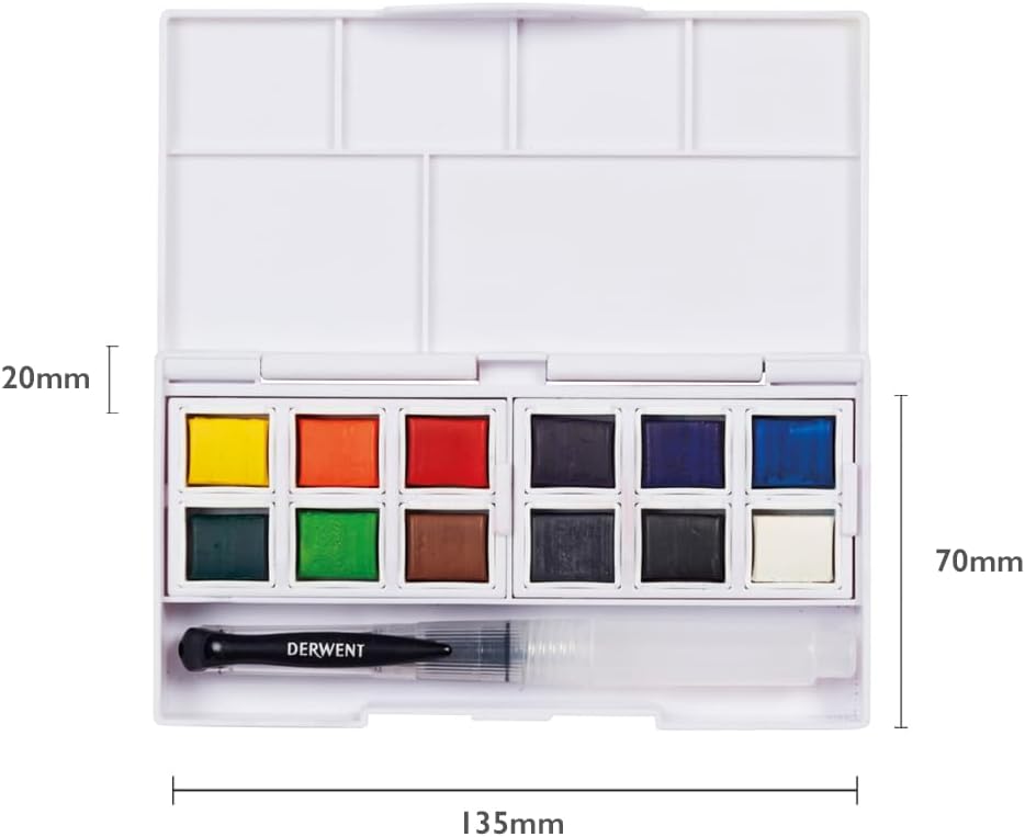 Derwent - Watercolour  Paint Pan 12 Set