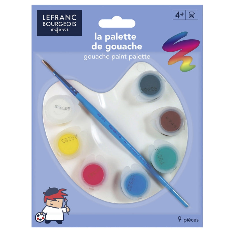 Lefranc Bourgeois  - Enfants - Gouache Paint Palette - 9 Piece Set