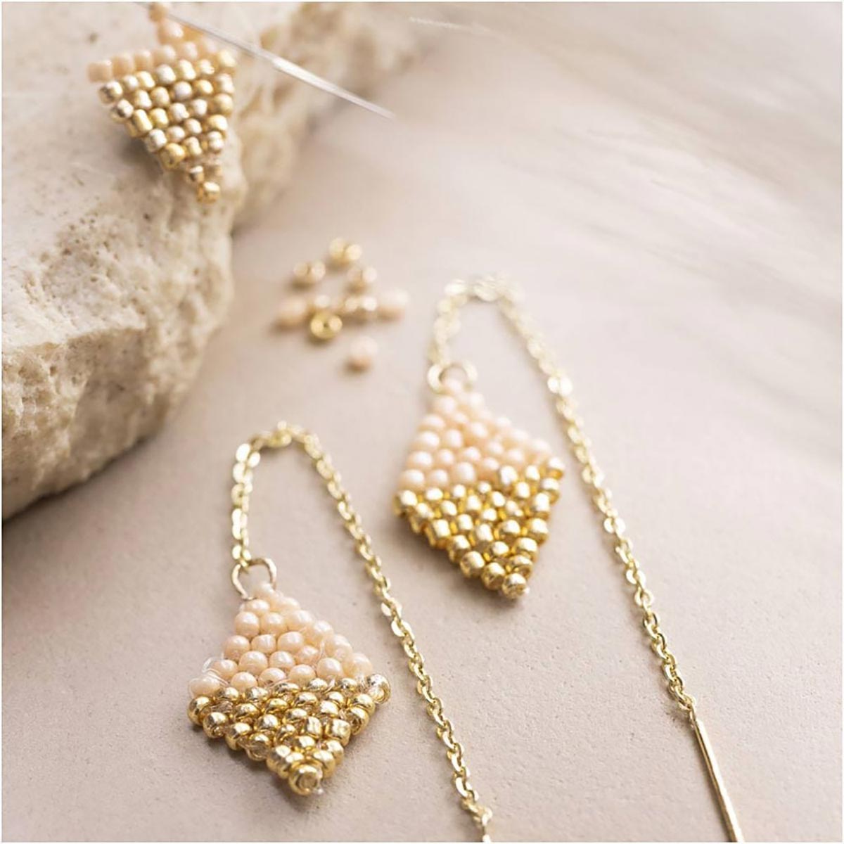 Creativ - Mini Craft Kit - Dangle Earrings with Rocaille Pendants