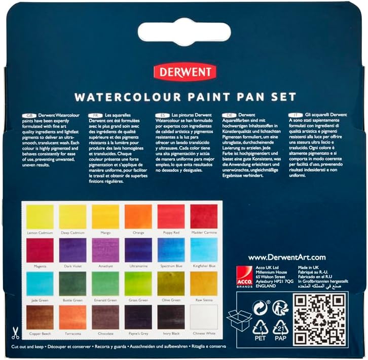 Derwent - Watercolour  Paint Pan 24 Set