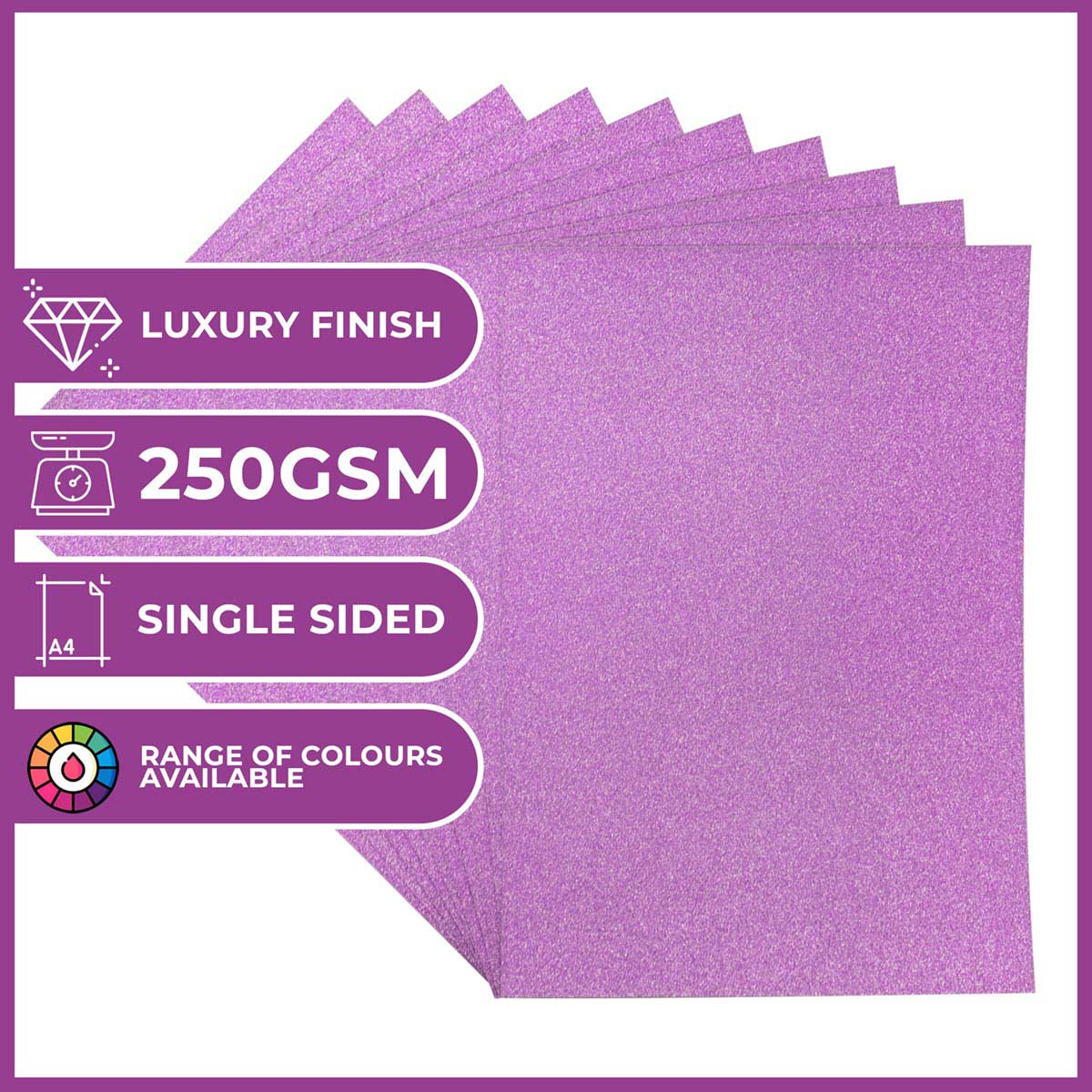 Crafter's Companion - A4 Glitter Card - 250gsm 10 Sheets - Liac