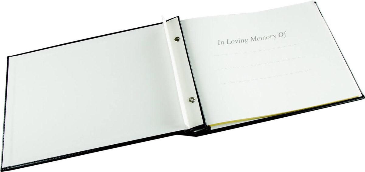 Esposti - Loose Leaf Funeral Book of Condolence Black with Presentation Box EL59