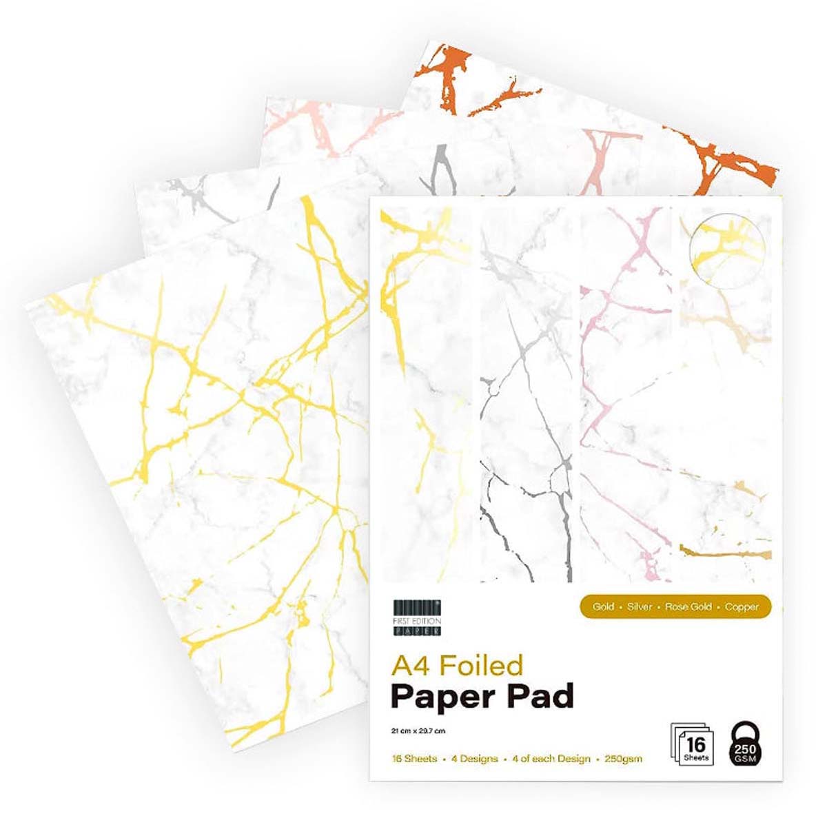First Edition - A4 Foiled Paper Pad White 250gsm
