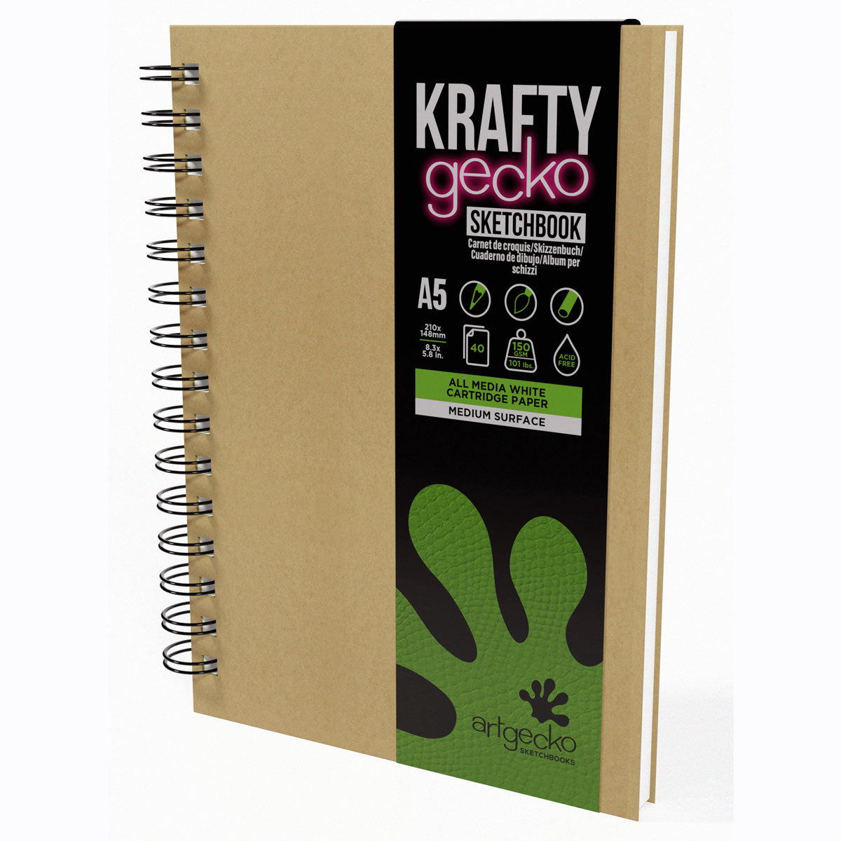 Artgecko - Krafty Sketchbook Mixed Media A5 Portrait