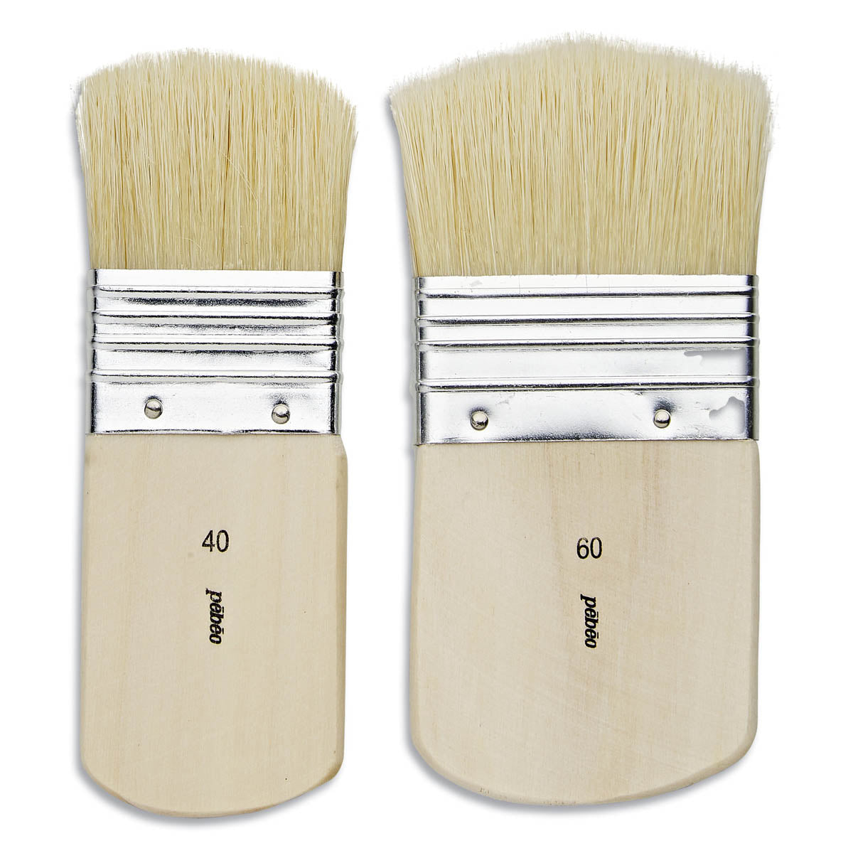 Pebeo - Acrylic & Oil Brush set - 2x  Spalter Extra Short Pure White Bristle