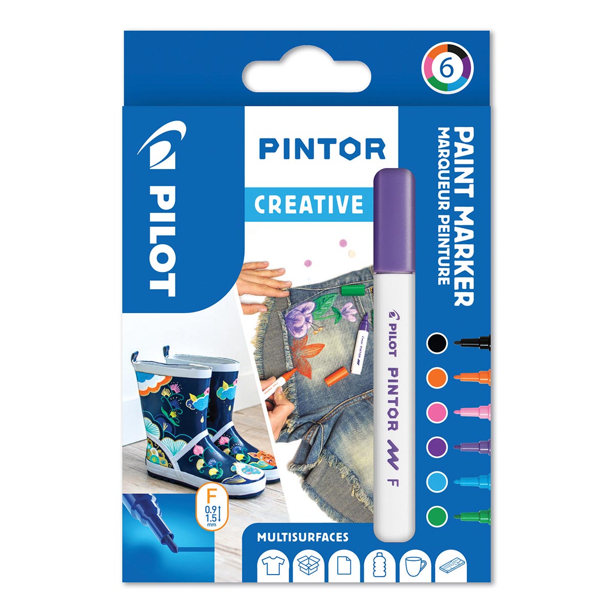 Pintor - Paint Marker Fine Tip 6 Pack - Celebration