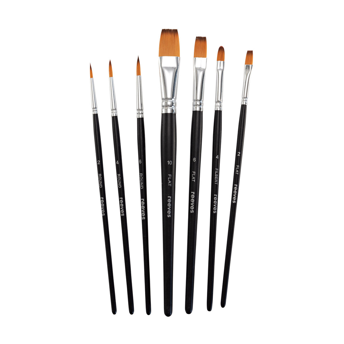 Reeves - Watercolour Brush set - Short Handle  - 7x Brush Pack