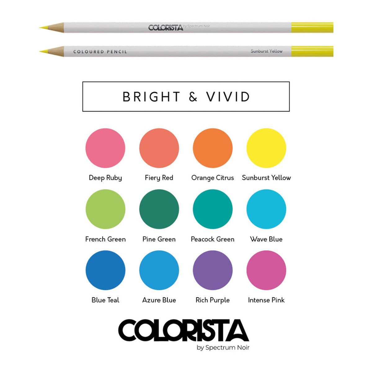 Spectrum Noir Colorista - Colouring Pencils (12 set) Bright & Vivid