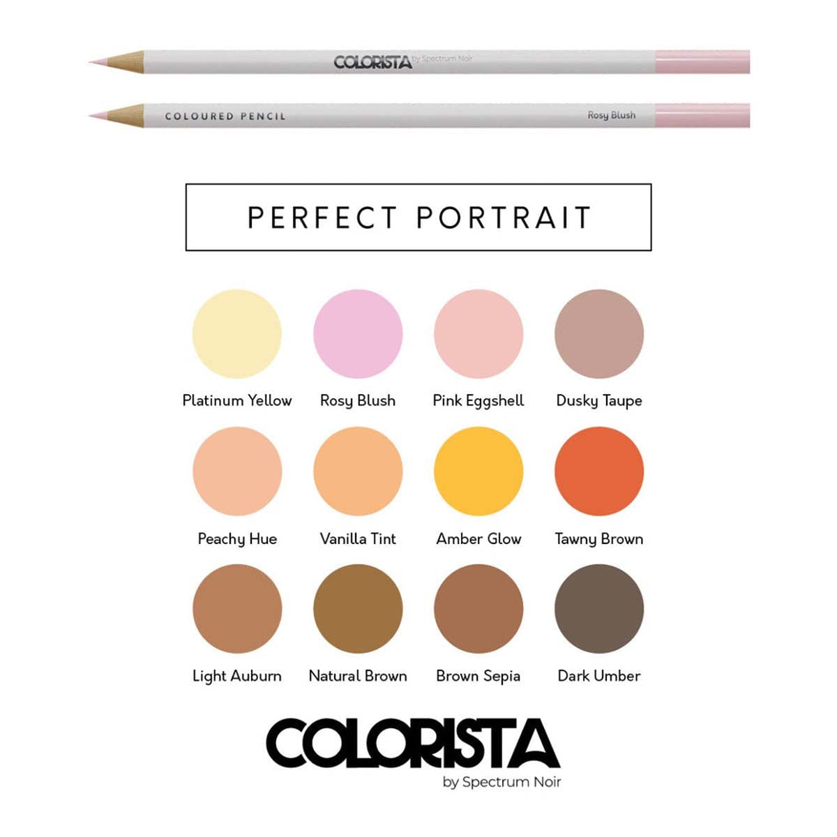 Spectrum Noir Colorista - Colouring Pencils (12 set) Perfect Portrait