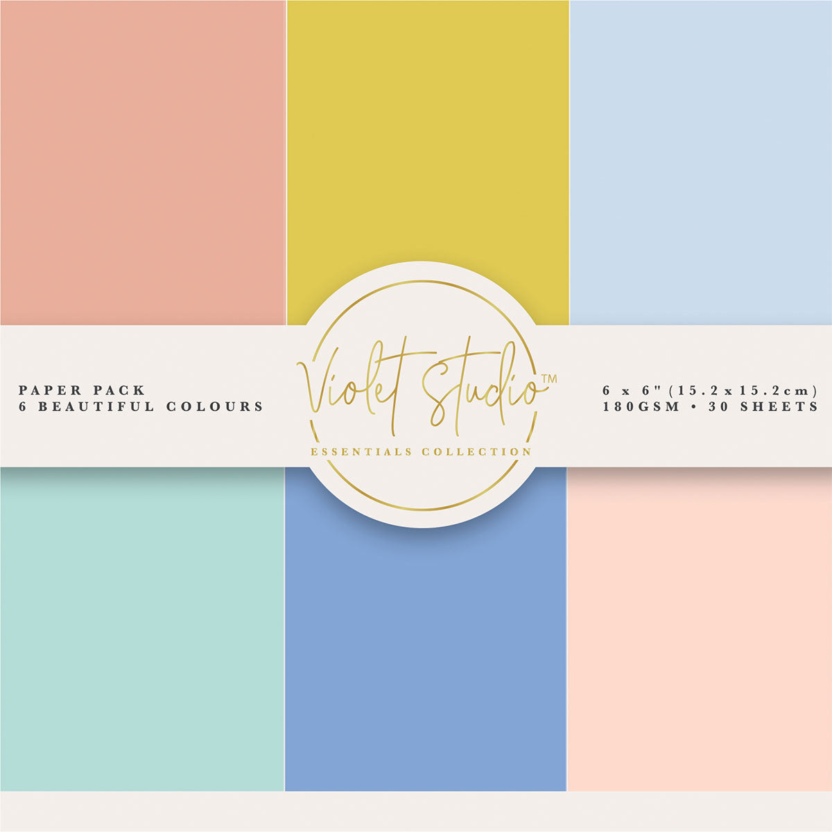 Violet Studio - 6" x 6" Double Sided Paper Pad 180gsm - Pastels