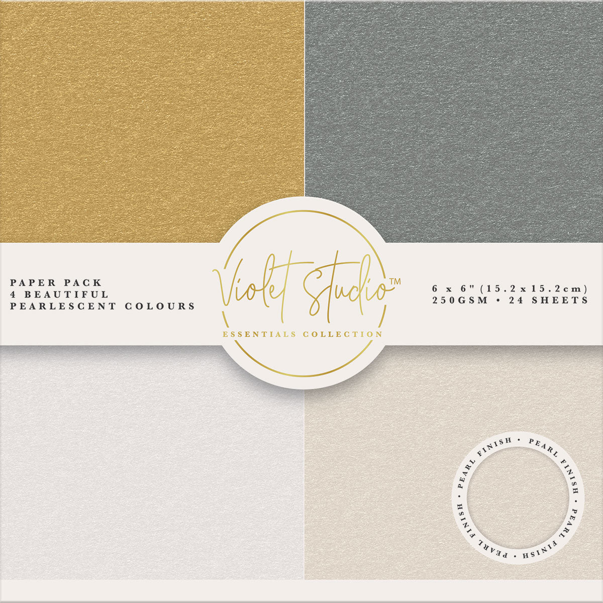 Violet Studio - 6" x 6" Double Sided Paper Pad 250gsm - Pearlescent