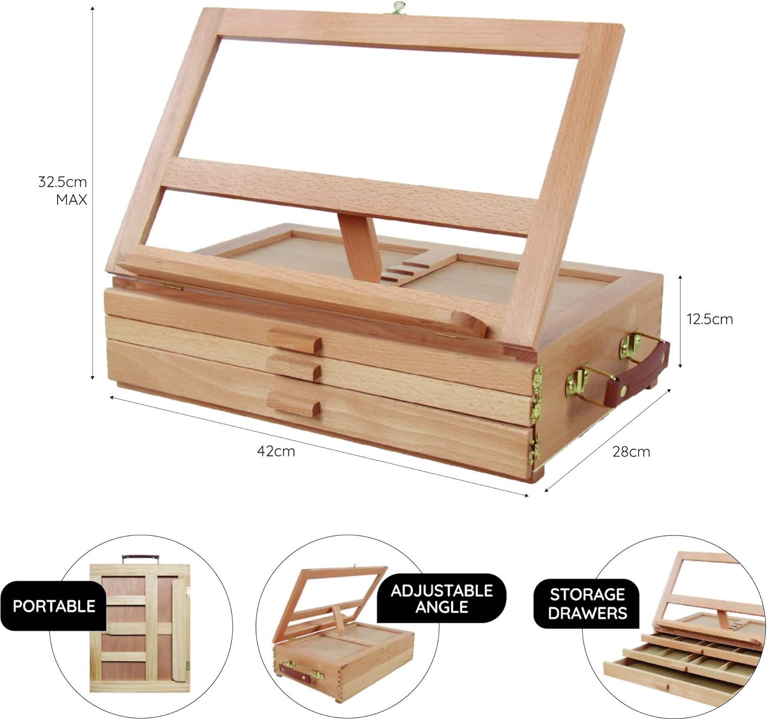 Create - Moy 3 Drawer Desk Box Easel