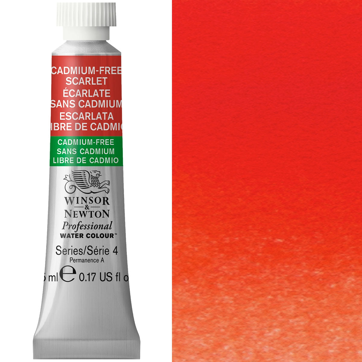 Winsor and Newton - Professional Artists' Watercolour - 5ml - Cadmium FREE Scarlet