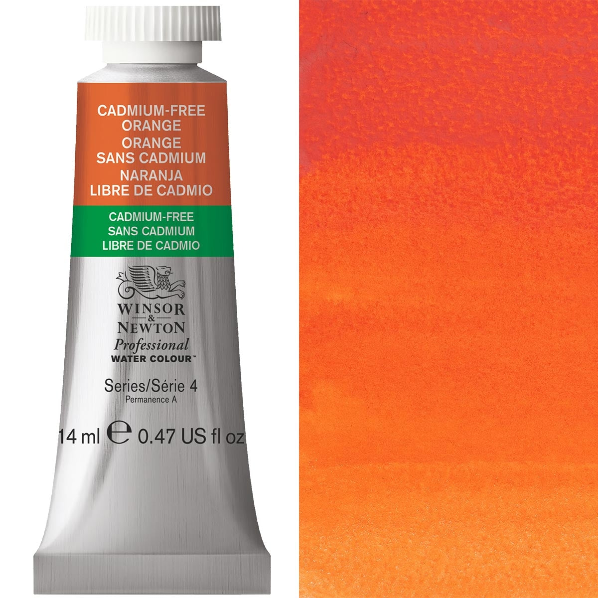 Winsor and Newton - Professional Artists' Watercolour - 14ml - Cadmium FREE Orange