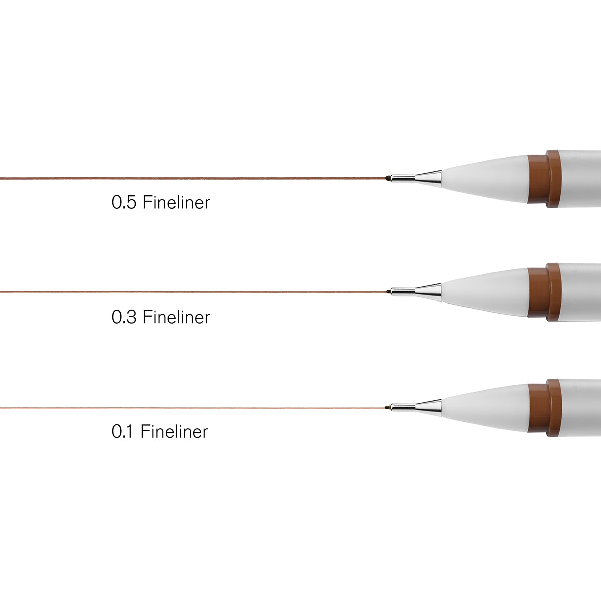 Winsor & Newton - Fine Liner Pens 3x Assorted Sizes - Sepia