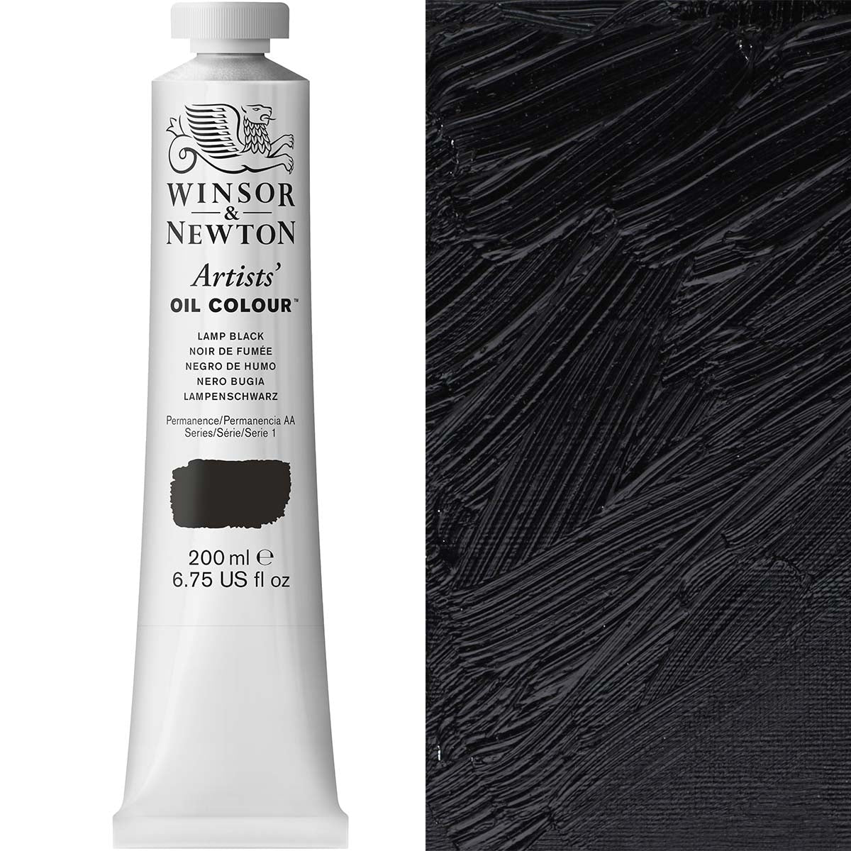 Winsor and Newton - Artists' Oil Colour - 200ml - Lamp Black