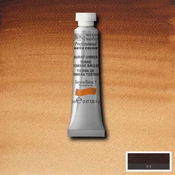 Winsor and Newton - Professional Artists' Watercolour - 5ml - Burnt Umber