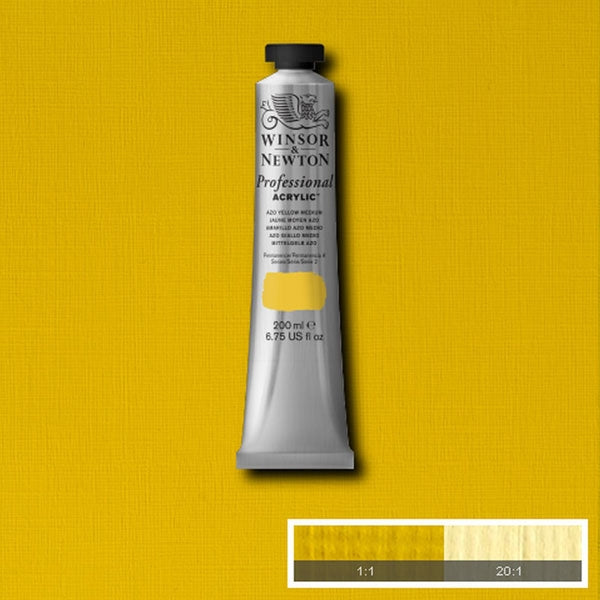 Winsor and Newton - Professional Artists' Acrylic Colour - 200ml - Azo Yellow Medium