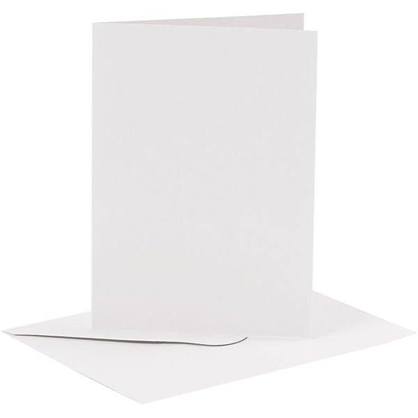 Create Craft - Cards & Envelopes - 10.5x15cm 6pack white