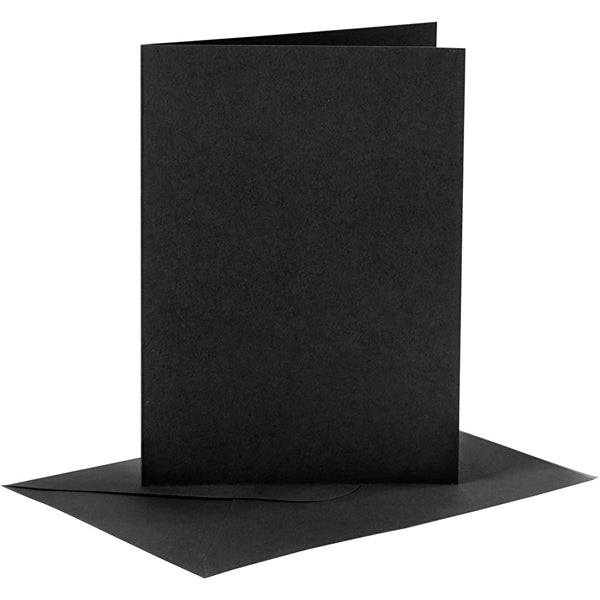 Create Craft - Cards & Envelopes - 10.5x15cm 6pack black