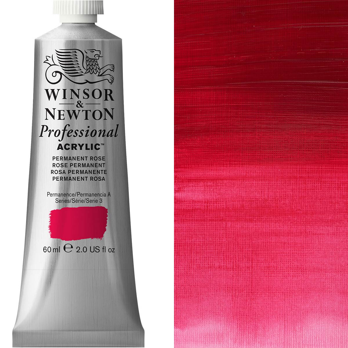 Winsor and Newton - Professional Artists' Acrylic Colour - 60ml - Permanent Rose Quinacridone