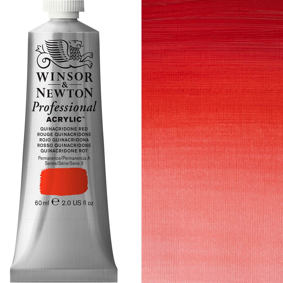 Winsor and Newton - Professional Artists' Acrylic Colour - 60ml - Quinacridone Red
