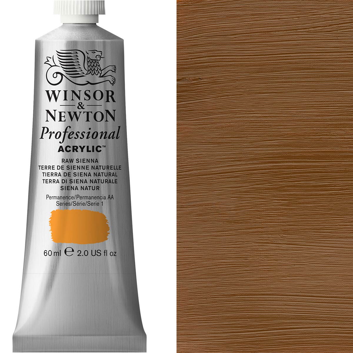 Winsor and Newton - Professional Artists' Acrylic Colour - 60ml - Raw Sienna