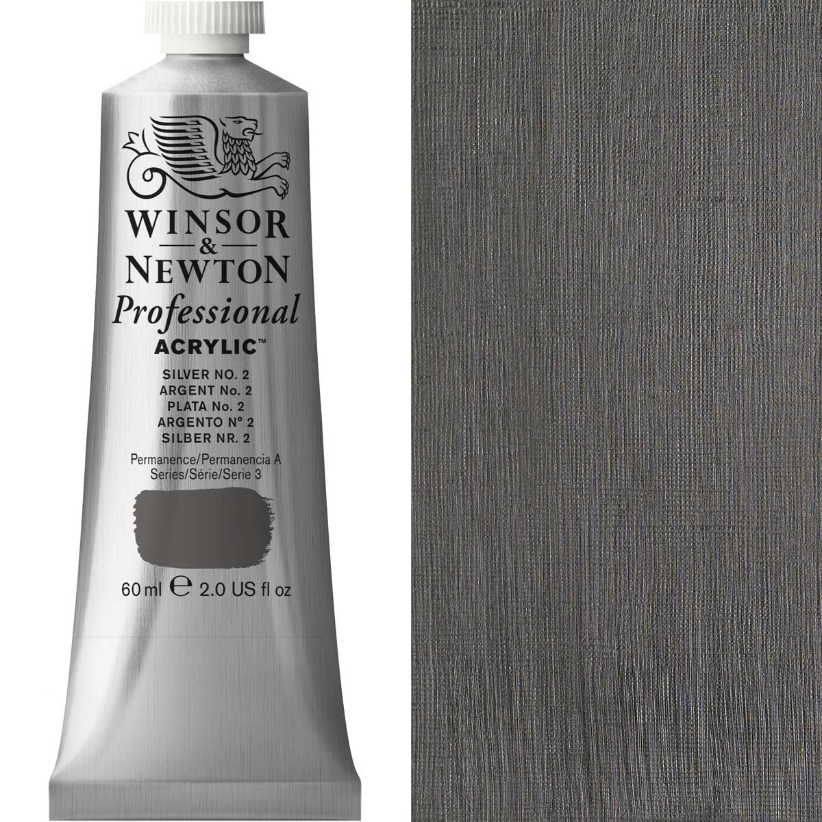 Winsor and Newton - Professional Artists' Acrylic Colour - 60ml - Silver No.2