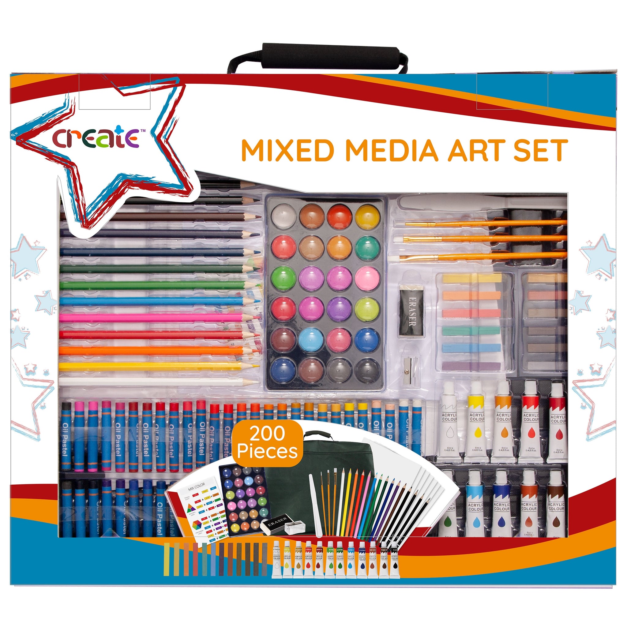 Create - Junior Mixed Media 200 Piece Art Set with A3 Portfolio case