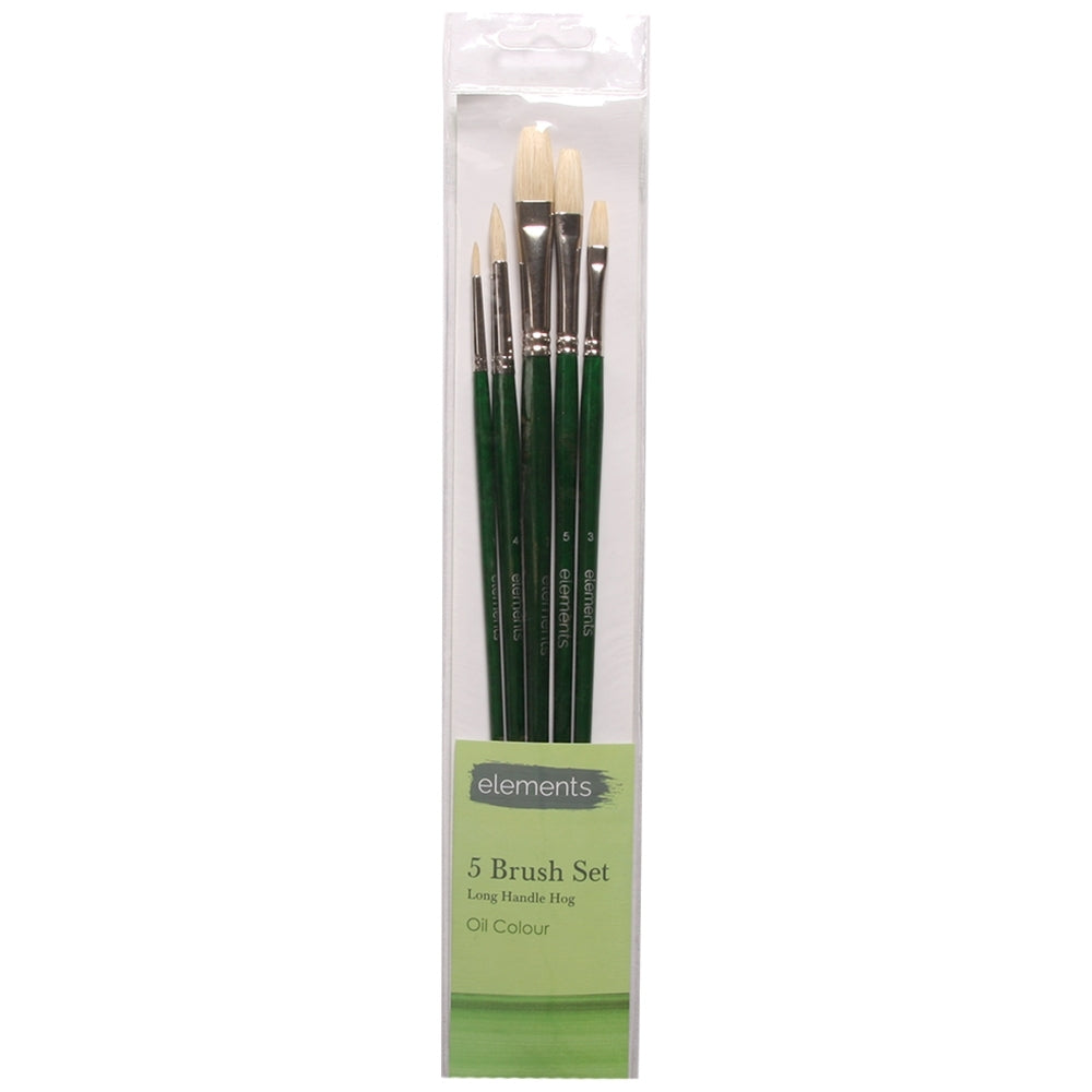 Elements - Set of 6 Oil Brushes Long Handle