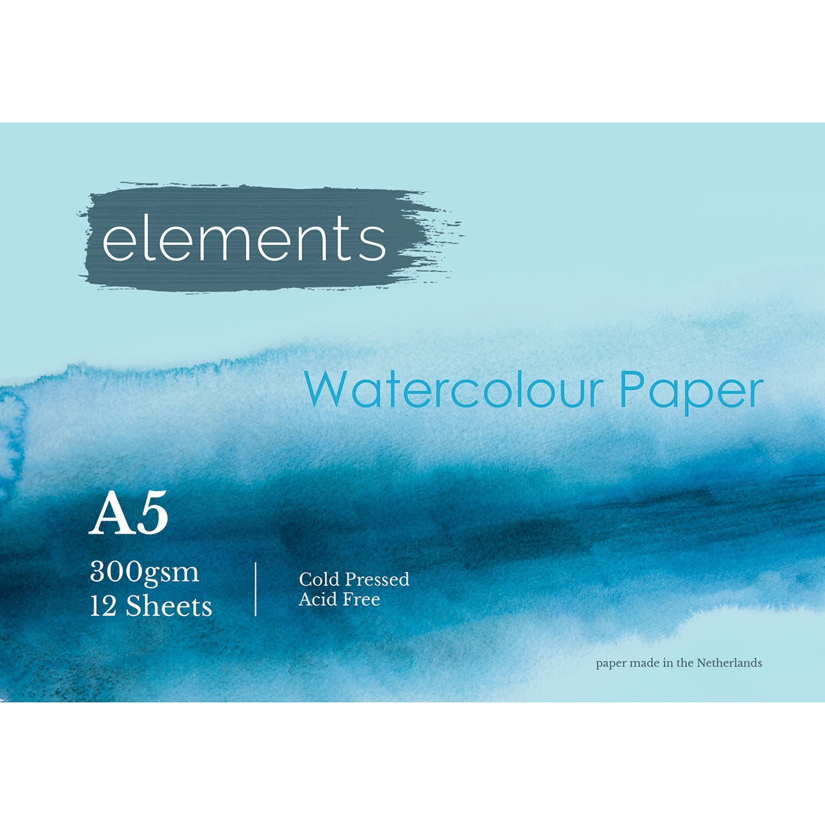 Elements Watercolour Pad Cold Pressed CP - 300gsm  - 12 Sheets - A5