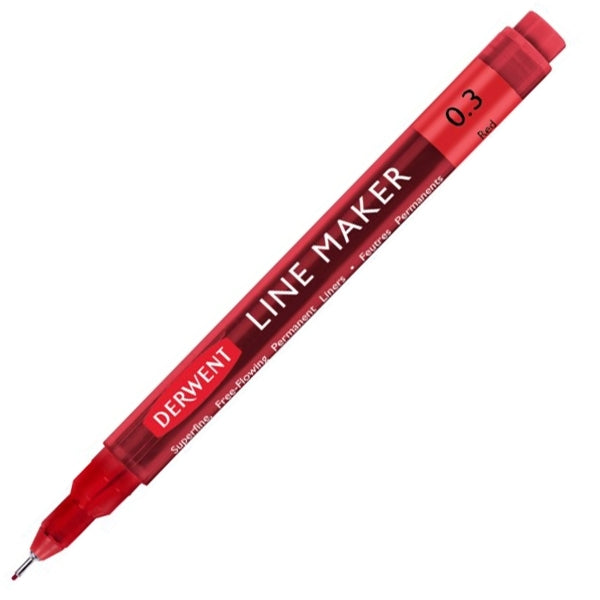 Derwent - Line Maker Pens - Red - Fine Nib 0.3mm