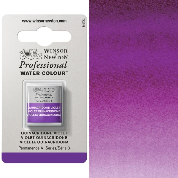 Winsor and Newton - Professional Artists' Watercolour Half Pan - HP - Quinacridone Violet
