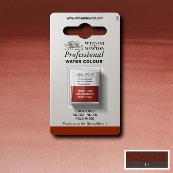 Winsor and Newton - Professional Artists' Watercolour Half Pan - HP - Indian Red