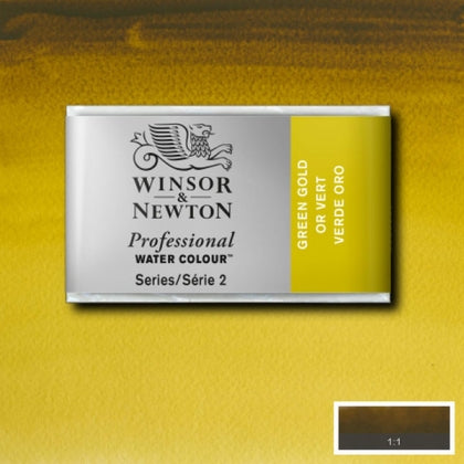Winsor and Newton - Professional Artists' Watercolour Whole Pan - WP - Green Gold