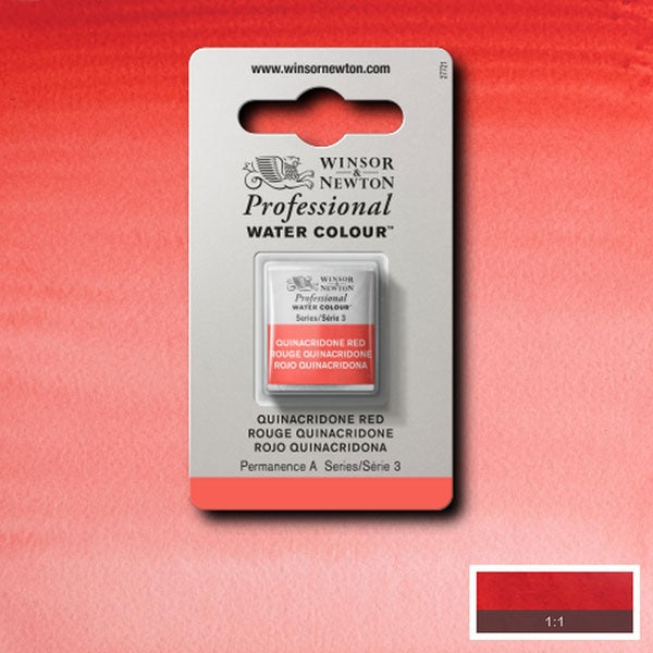 Winsor and Newton - Professional Artists' Watercolour Half Pan - HP - Quinacridone Red