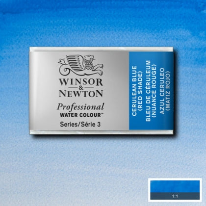 Winsor and Newton - Professional Artists' Watercolour Whole Pan - WP - Cerulean Blue Red Shade