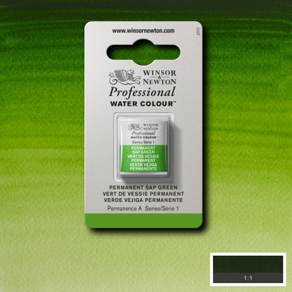 Winsor and Newton - Professional Artists' Watercolour Half Pan - HP - Permanent Sap Green
