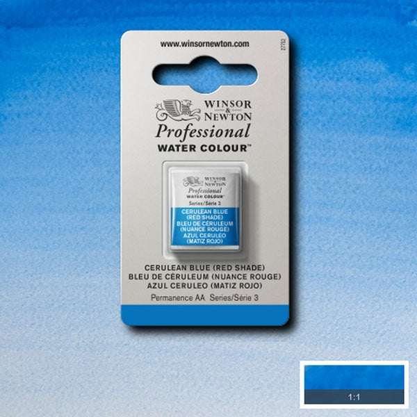 Winsor and Newton - Professional Artists' Watercolour Half Pan - HP - Cerulean Blue Red Shade