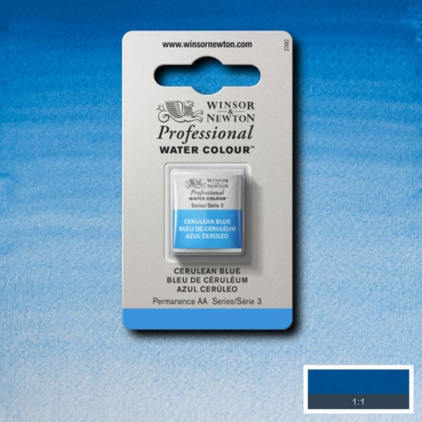 Winsor and Newton - Professional Artists' Watercolour Half Pan - HP - Cerulean Blue