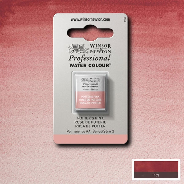 Winsor and Newton - Professional Artists' Watercolour Half Pan - HP - Potter's Pink