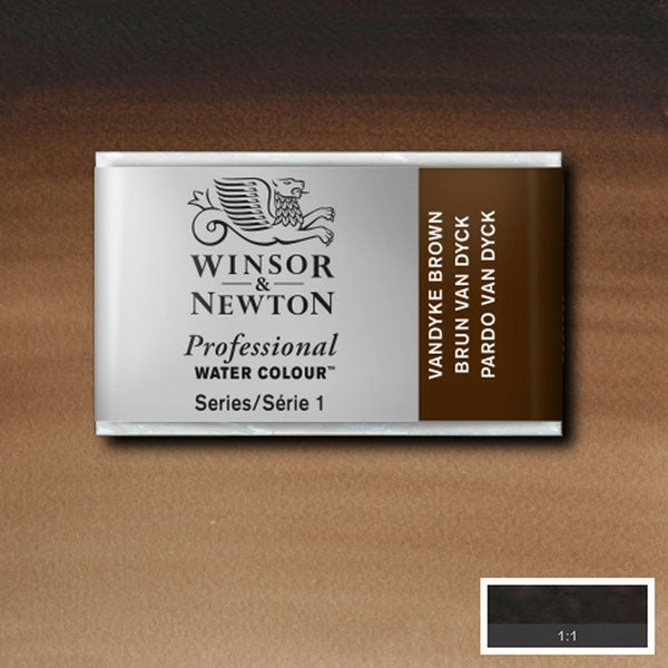 Winsor and Newton - Professional Artists' Watercolour Whole Pan - WP - Vandyke Brown