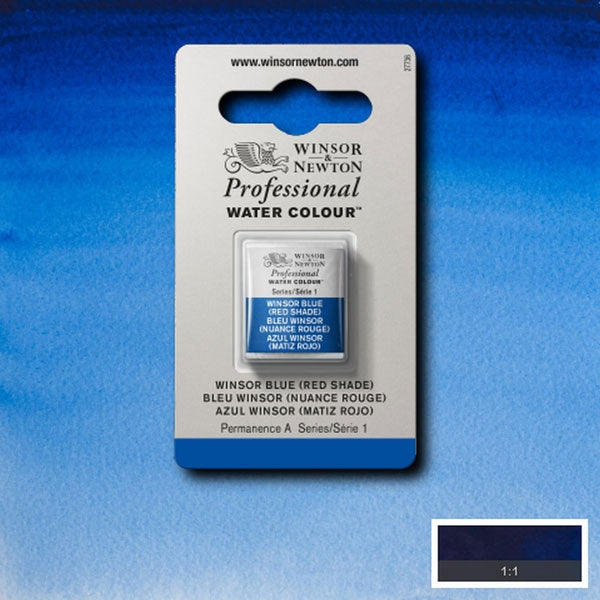 Winsor and Newton - Professional Artists' Watercolour Half Pan - HP - Winsor Blue Red Shade