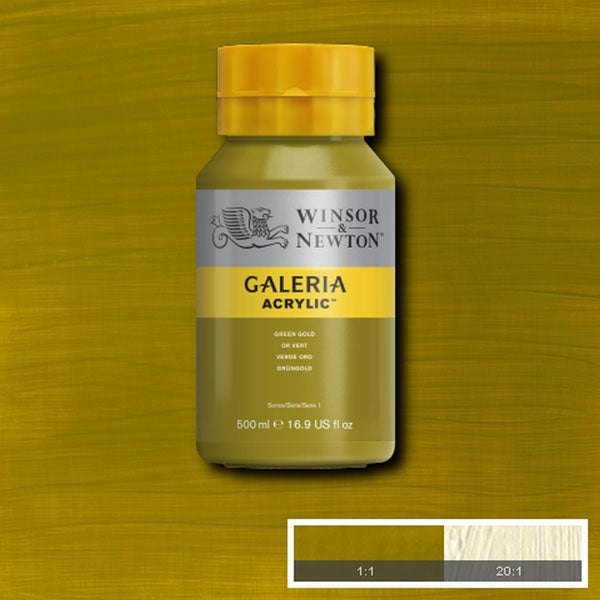 Winsor and Newton - Galeria Acrylic Colour - 500ml - Green Gold