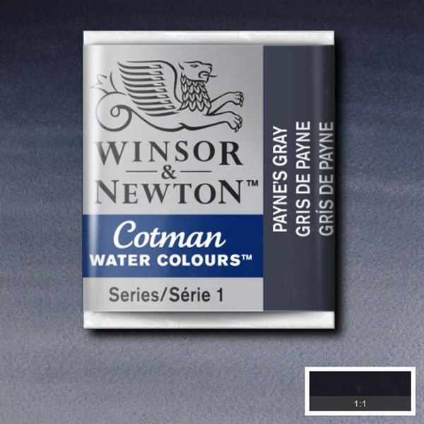 Winsor and Newton - Cotman Watercolour Half Pan - Paynes Grey