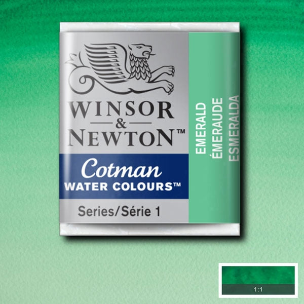Winsor and Newton - Cotman Watercolour Half Pan - Emerald